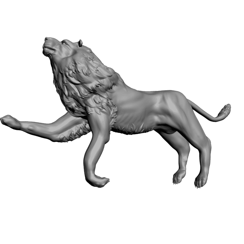 картинка Лев в движении F1-139 3D-STL.COM