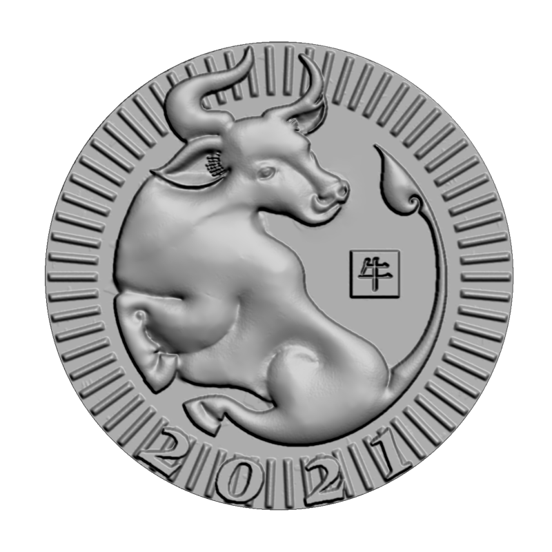 картинка Год быка 2021 RP4-029 3D-STL.COM