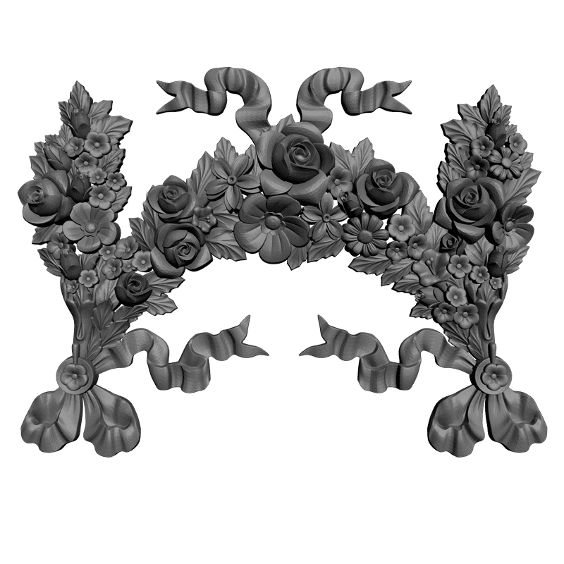 картинка Цветы с лентой D10-120 3D-STL.COM