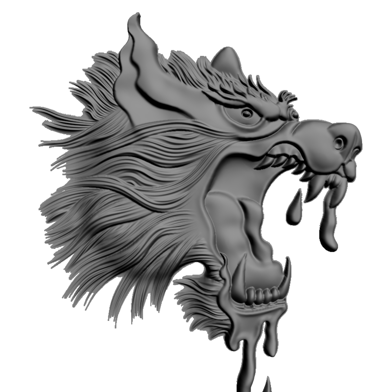 картинка Голова волка F1-228 3D-STL.COM