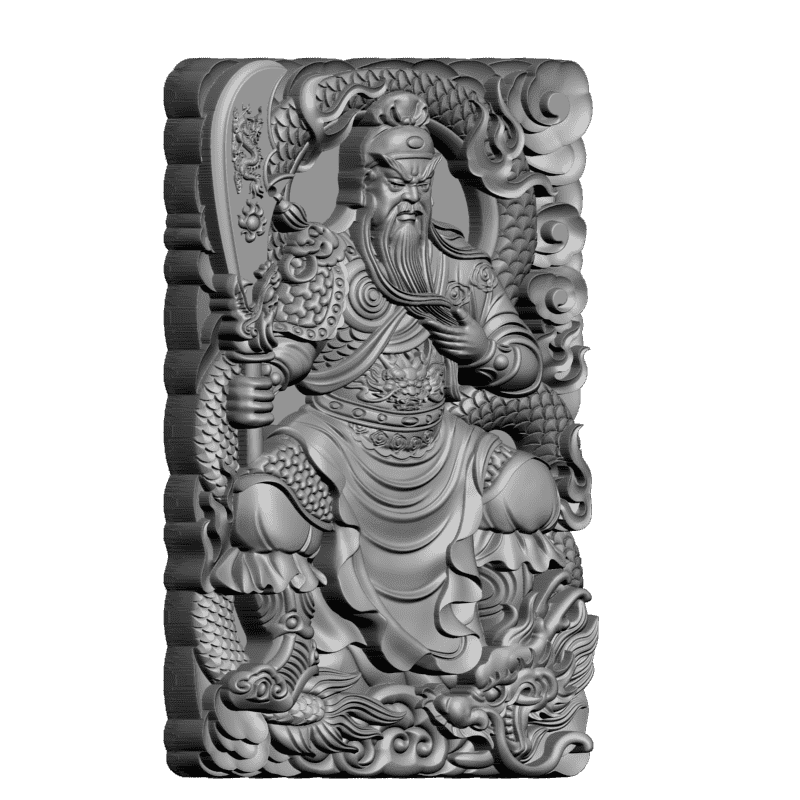 картинка Гуань Гун сидит D12-508 3D-STL.COM