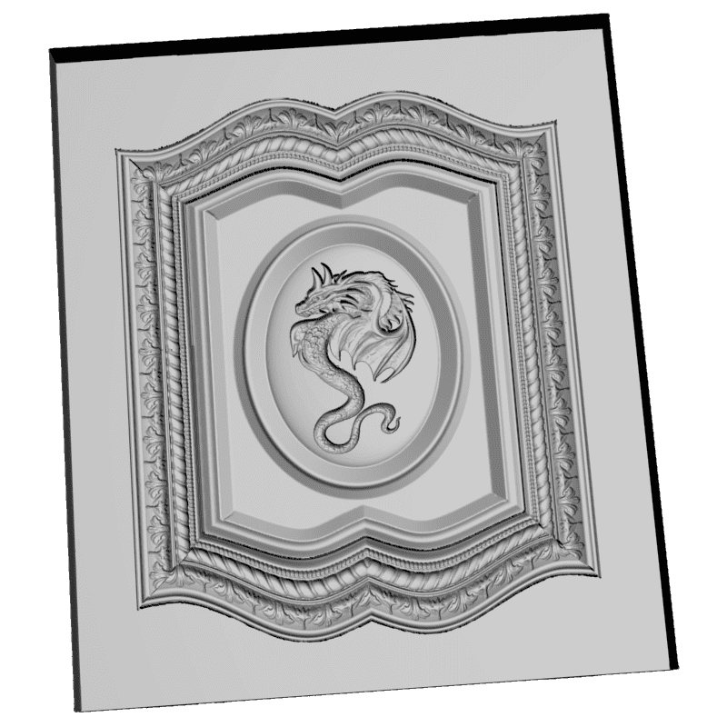 картинка Фасад мебельный с драконом M10-022 3D-STL.COM
