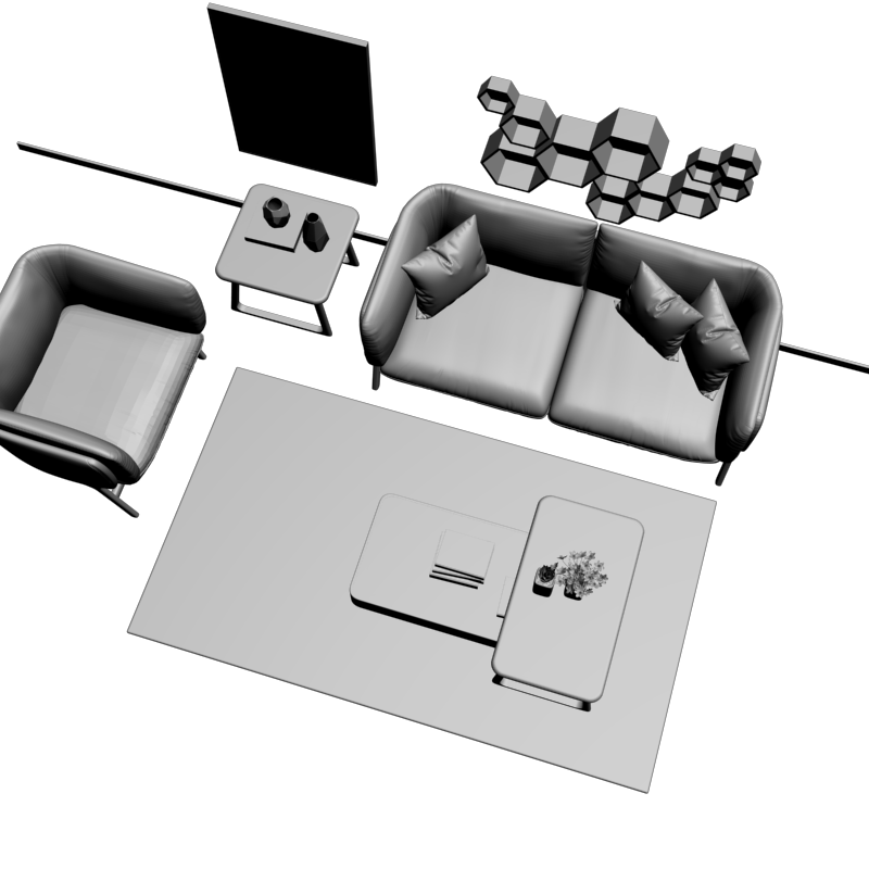 картинка Набор мебели M13-047 3D-STL.COM