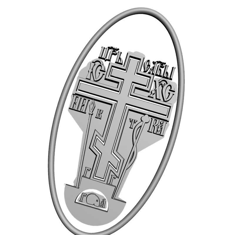 картинка Крест в овале V9-026 3D-STL.COM