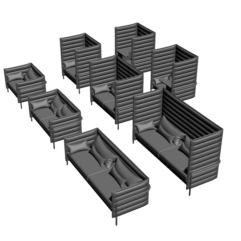 картинка TESLA Набор мягкой мебели M1-042 3D-STL.COM