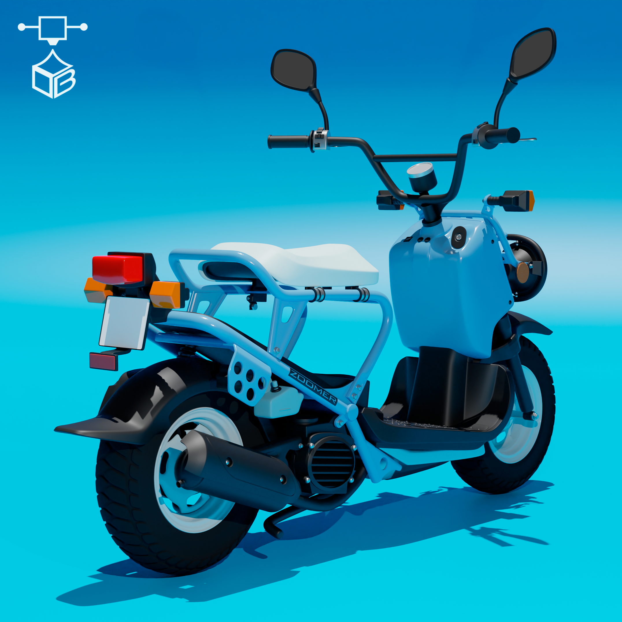 картинка Скутер HONDA ZOOMER для 3Д ПЕЧАТИ 3D-STL.COM