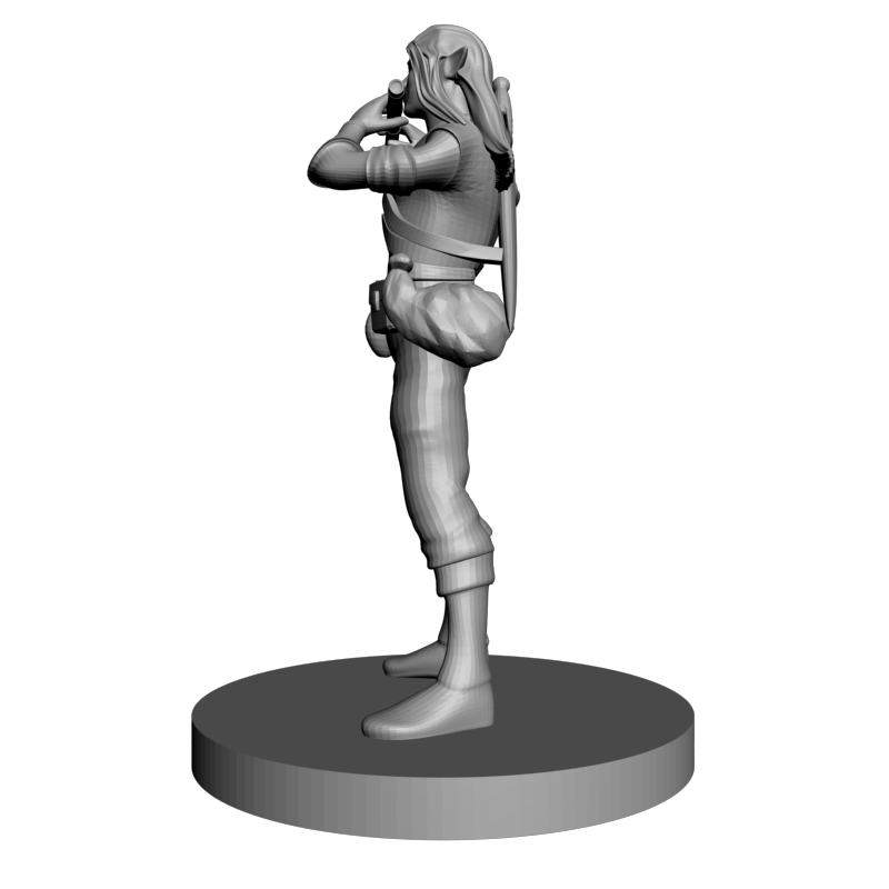 картинка Эльфийский Бард-Флейтист L3-428 3D-STL.COM
