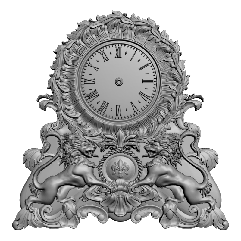 картинка Часы со львами P3-152 3D-STL.COM