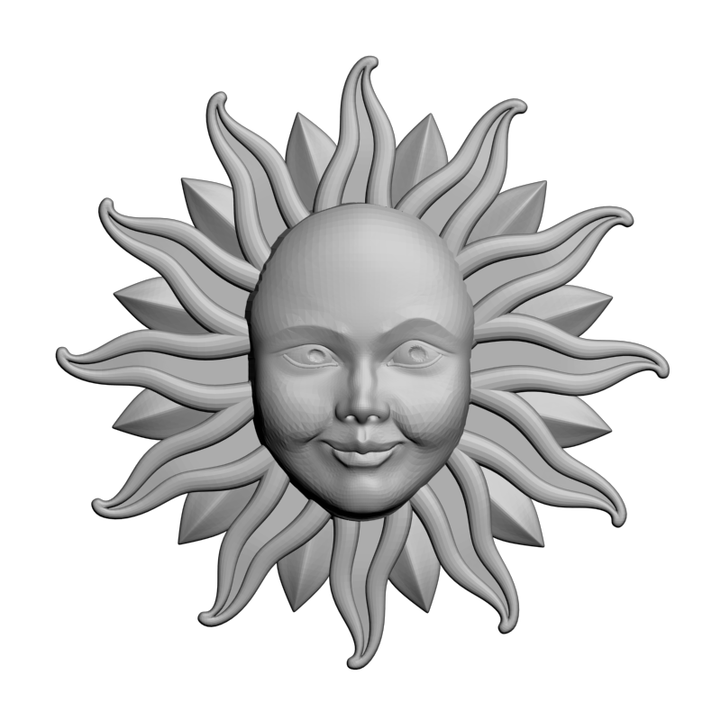 картинка Солнце с лицом L4-433 3D-STL.COM