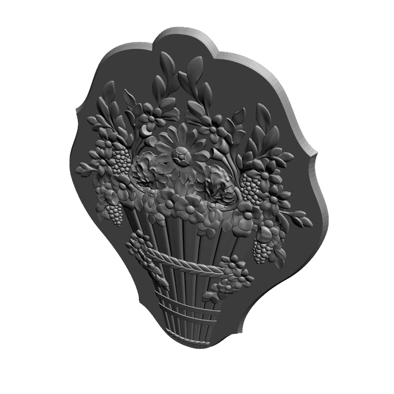 картинка Корзина с цветами P4-076 3D-STL.COM