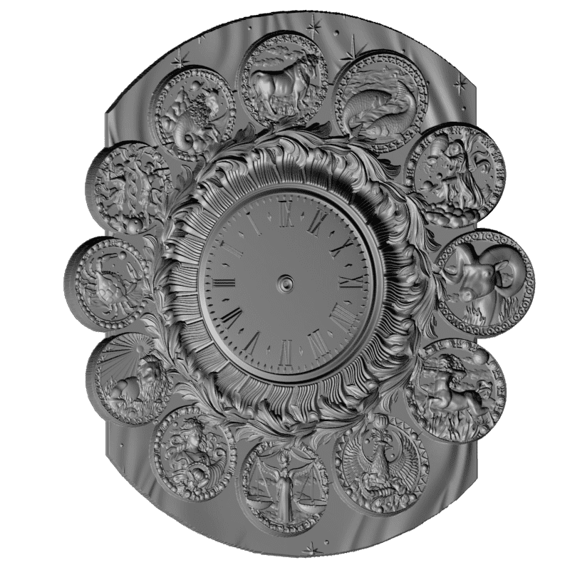 картинка Часы Знаки Зодиака P3-118 3D-STL.COM