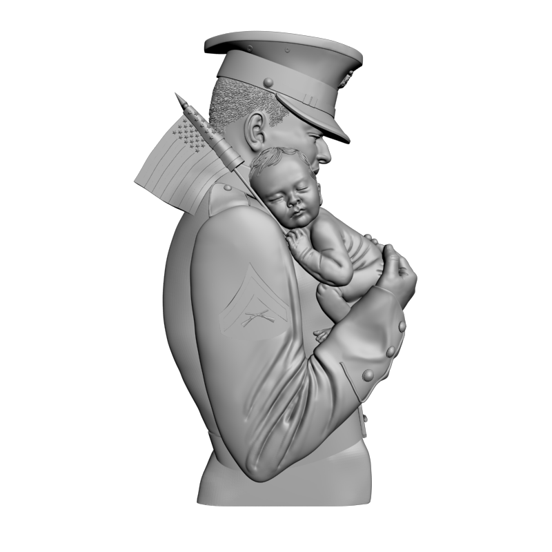 картинка Солдат и ребенок L1-114 3D-STL.COM