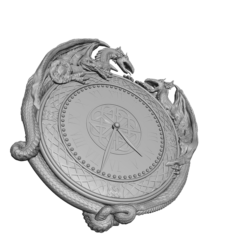 картинка Часы с драконами P3-020 3D-STL.COM