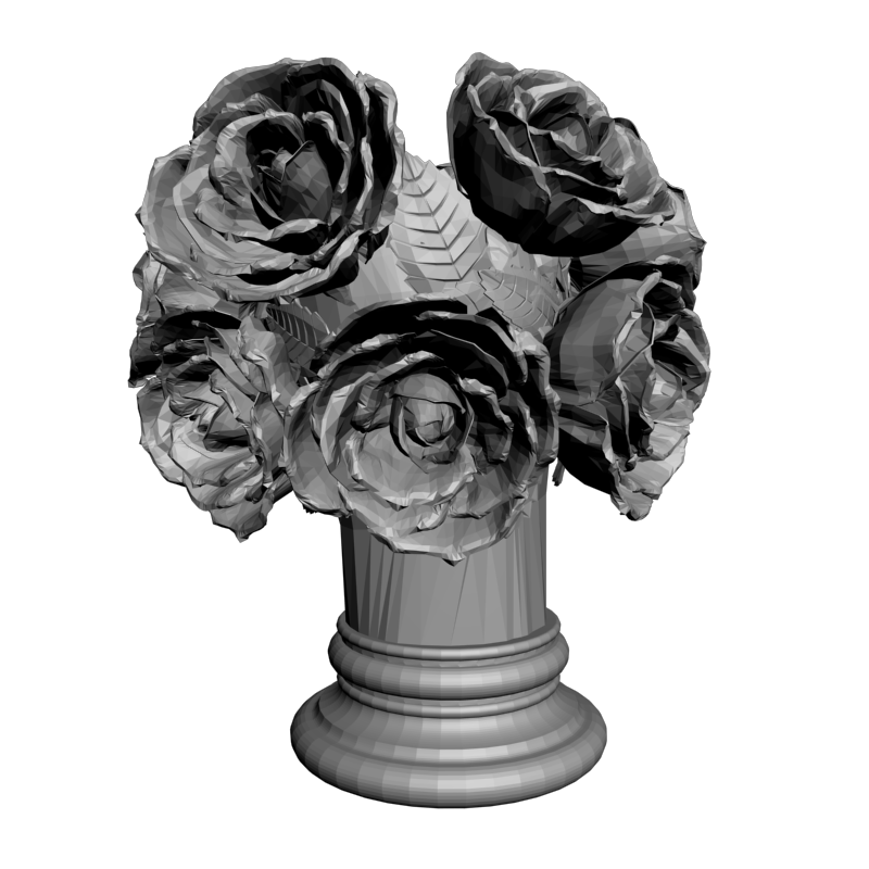 картинка Голова с цветами L5-106 3D-STL.COM
