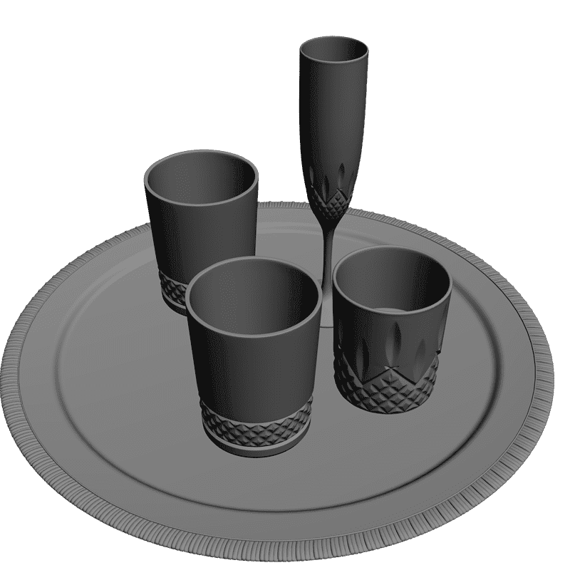 картинка Поднос с посудой H5-012 3D-STL.COM