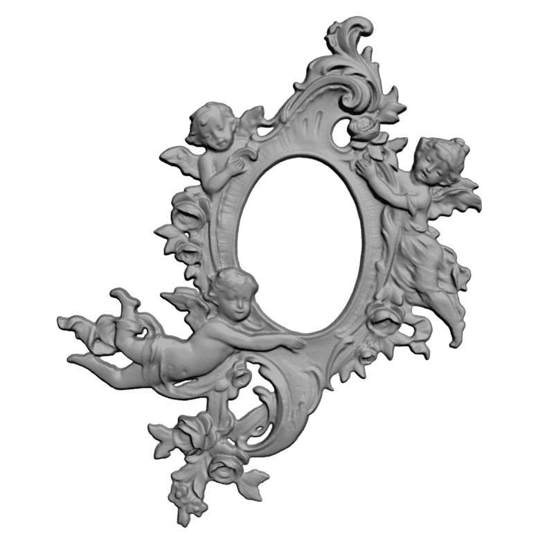 картинка Рама с ангелами под зеркало D14-316 3D-STL.COM