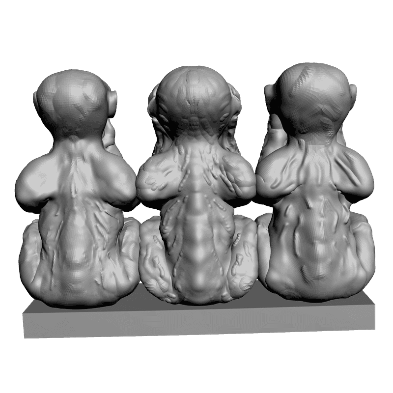 картинка Три обезьянки F1-063 3D-STL.COM