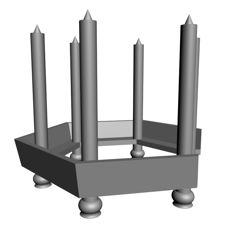 картинка Беседка - скамейка и столбы H1-043 3D-STL.COM