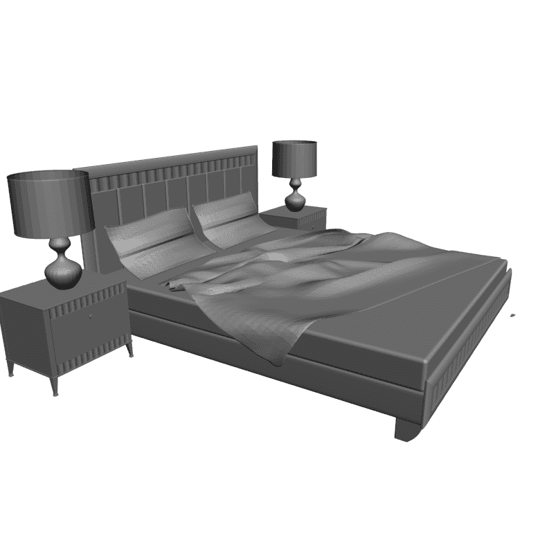картинка Кровать с тумбочками M4-169 3D-STL.COM