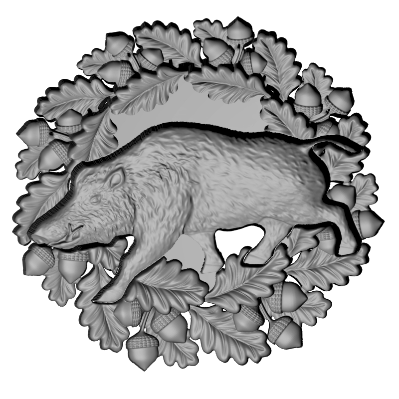 картинка Кабан в ветках F1-254 3D-STL.COM