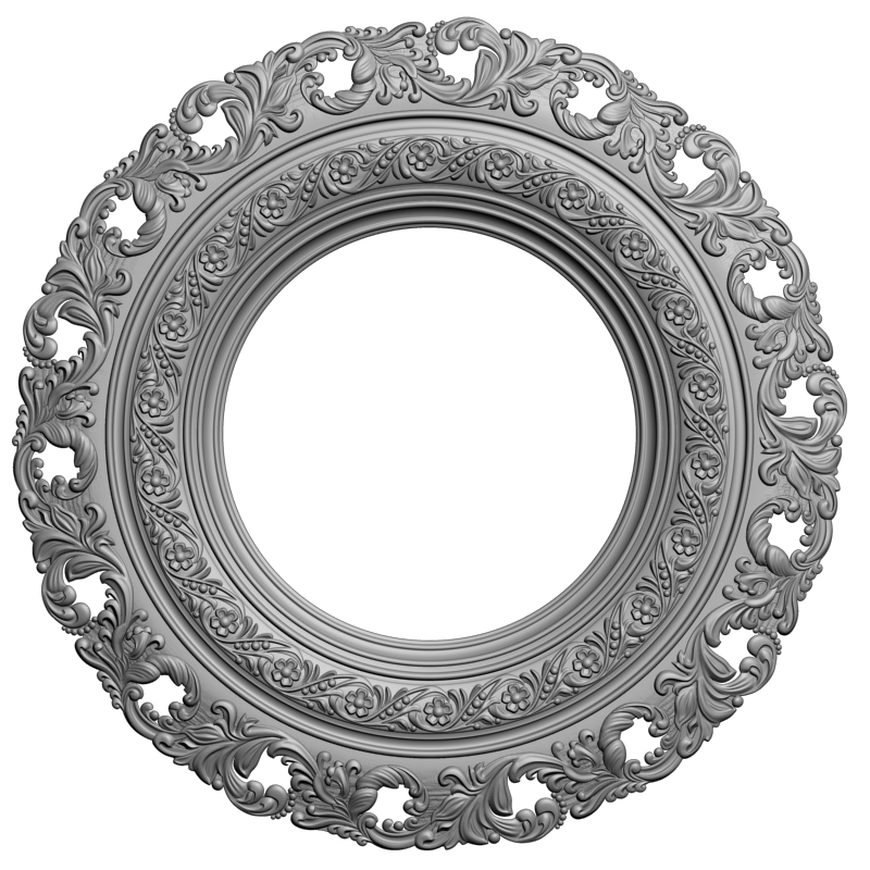 картинка Круглая рама под зеркало D14-368 3D-STL.COM