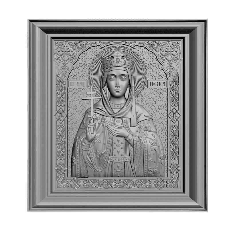 картинка Святая Мученица Ирина в окладе V3-122 3D-STL.COM