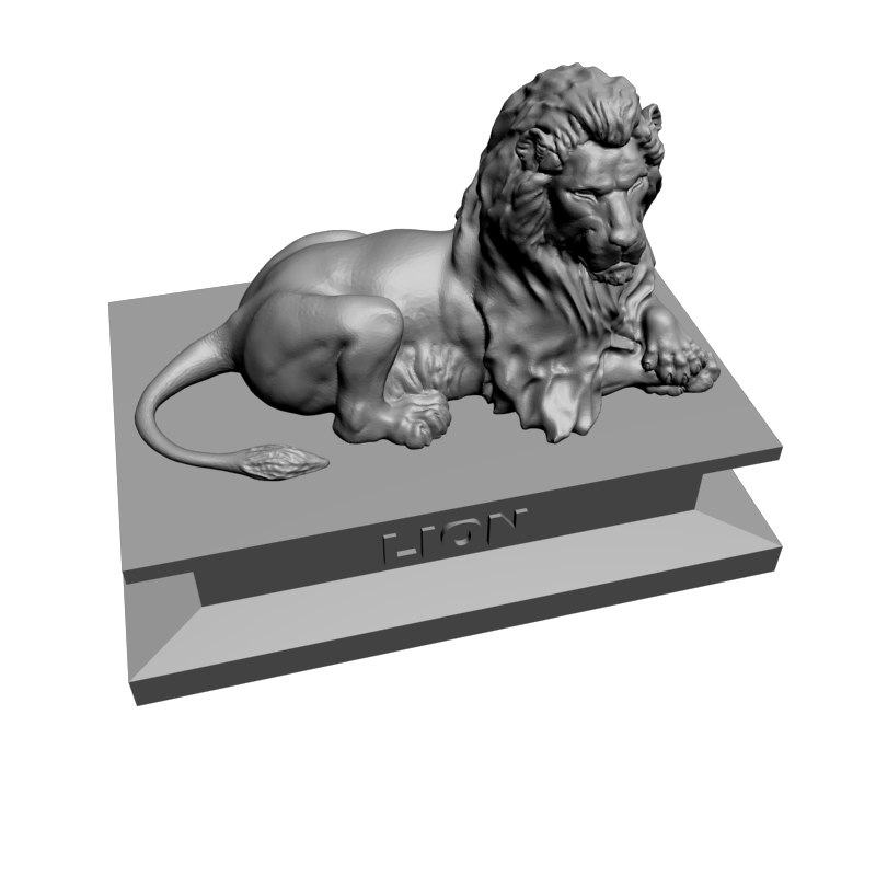 картинка Лев на постаменте F1-297 3D-STL.COM