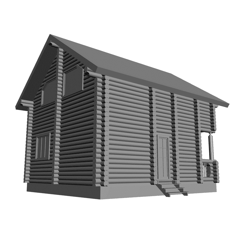 картинка Бревенчатый дом H1-005 3D-STL.COM