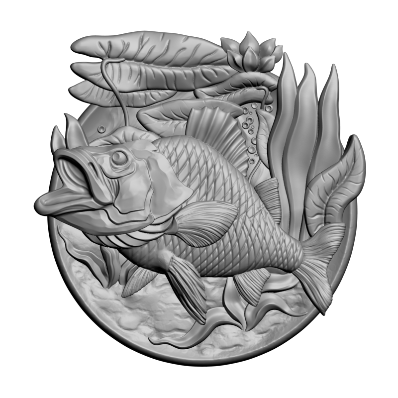 картинка Окунь панно F5-060 3D-STL.COM