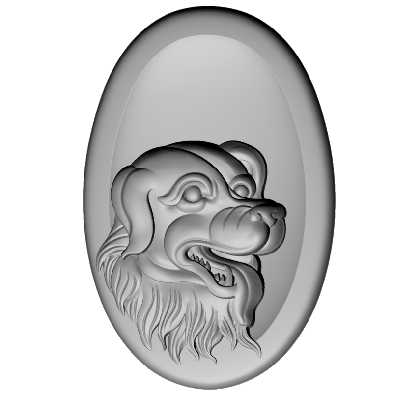 картинка Голова собаки D12-529 3D-STL.COM