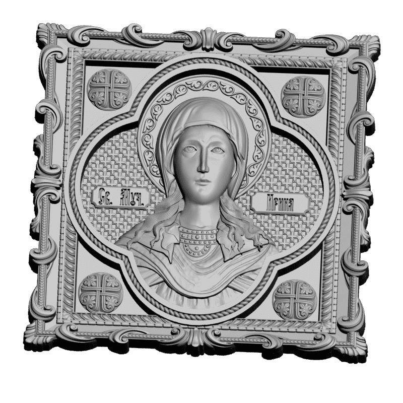 картинка Святая Ирина в окладе V3-336 3D-STL.COM