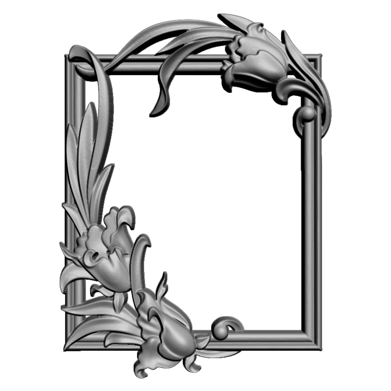 картинка Рама прямоугольная резная D14-382 3D-STL.COM