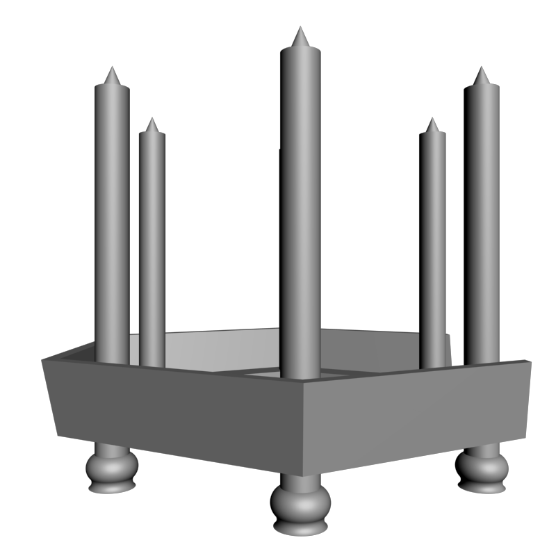 картинка Беседка - скамейка и столбы H1-043 3D-STL.COM