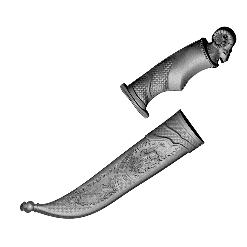 картинка Ручка ножа и ножны RO3-005 3D-STL.COM