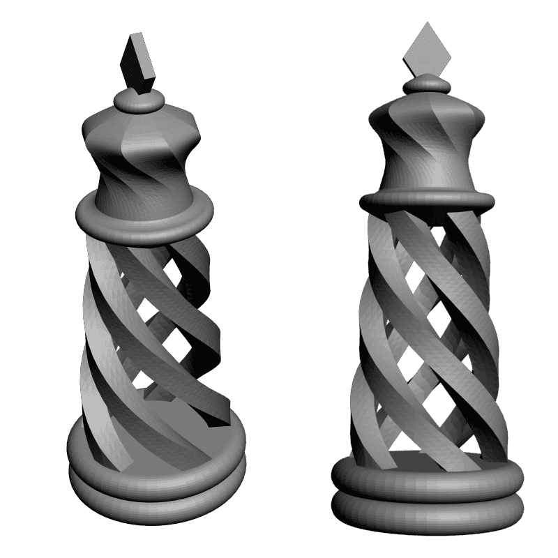 картинка Набор шахмат. Спиральные PI3-089 3D-STL.COM