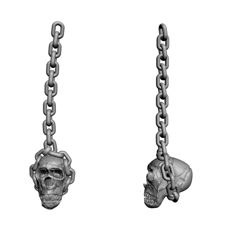 картинка Череп на цепи P4-175 3D-STL.COM