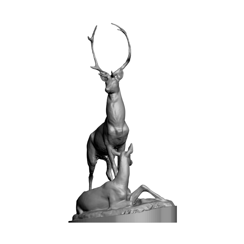 картинка два оленя фигурка F1-315 3D-STL.COM