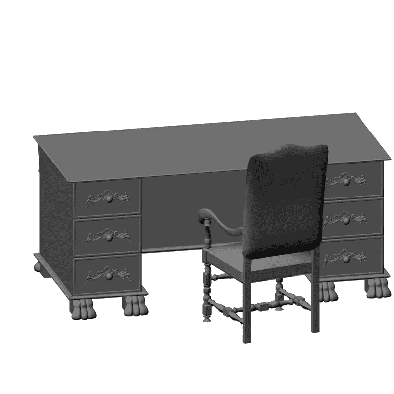 картинка Письменный стол + стул M8-082 3D-STL.COM