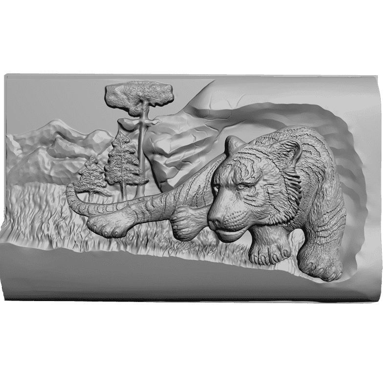 картинка Затаившийся тигр D12-126 3D-STL.COM