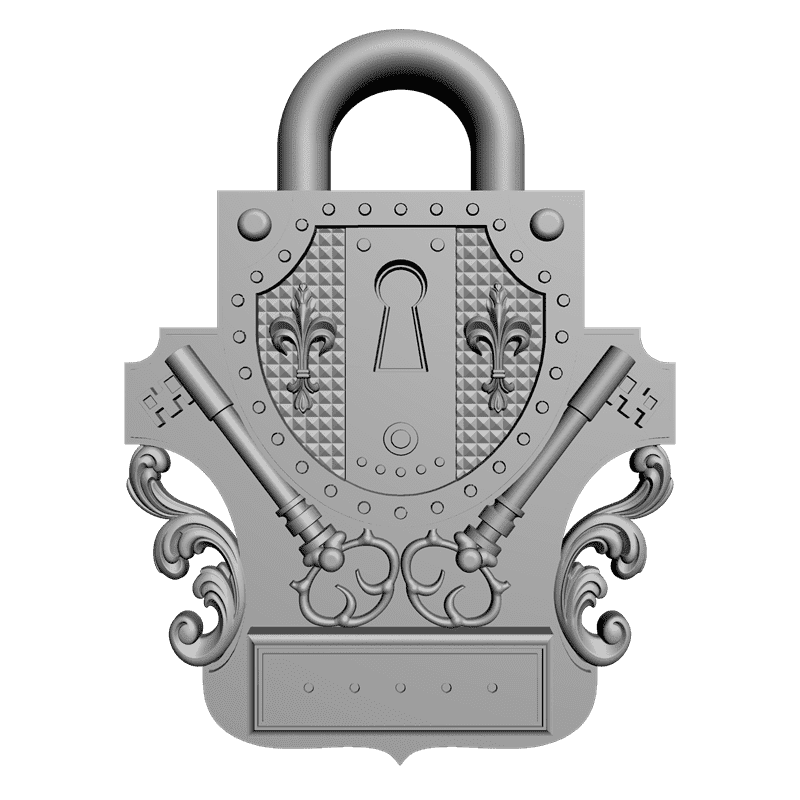 картинка Ключница замок P4-036 3D-STL.COM