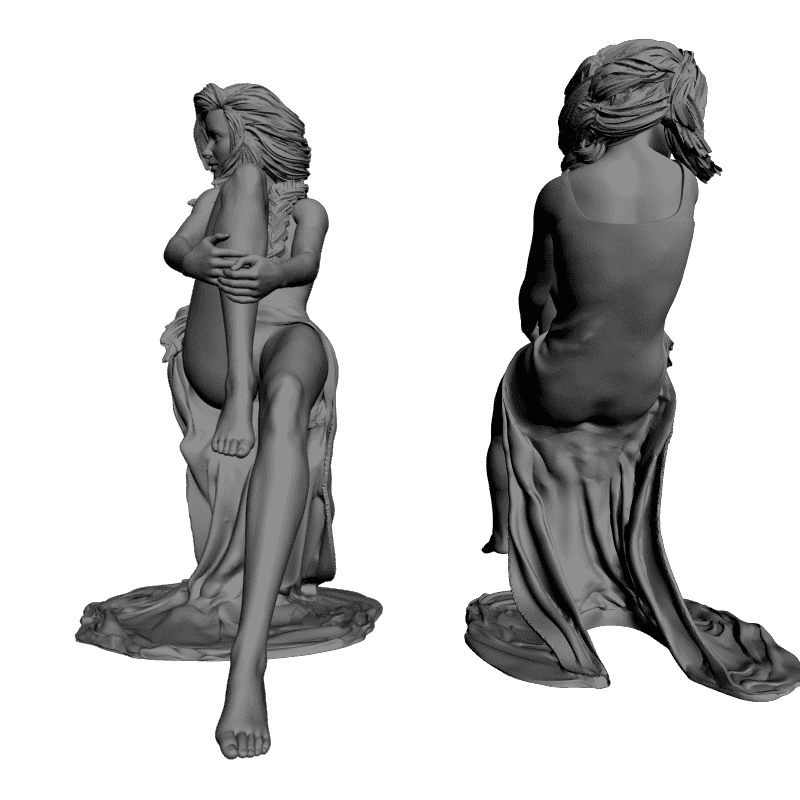 картинка Ева Девушка сидит L3-123 3D-STL.COM