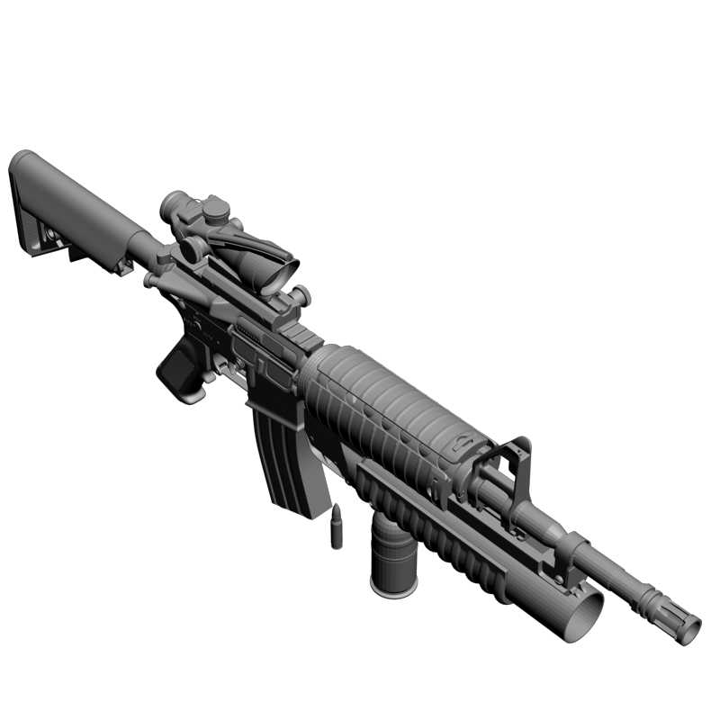 картинка Colt M4A1 withM203 RO2-029 3D-STL.COM