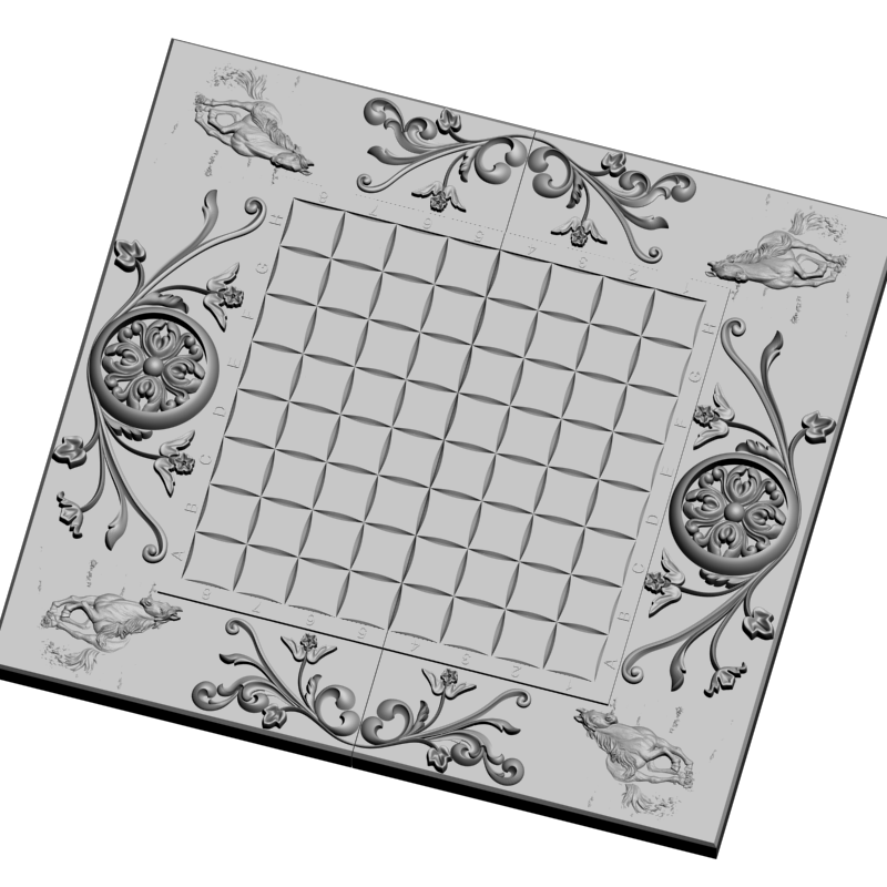 картинка Шахматная доска Кони PI3-152 3D-STL.COM
