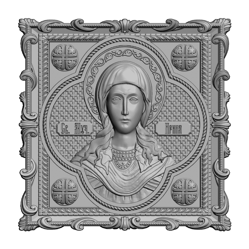 картинка Святая Ирина в окладе V3-336 3D-STL.COM