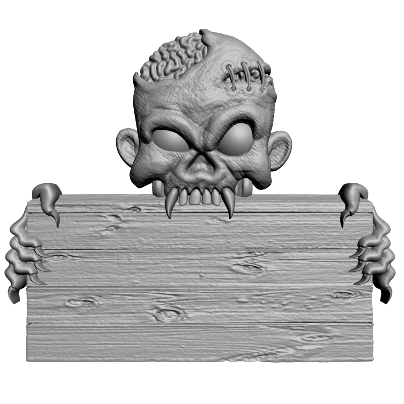 картинка Табличка Знак зомби P4-516 3D-STL.COM