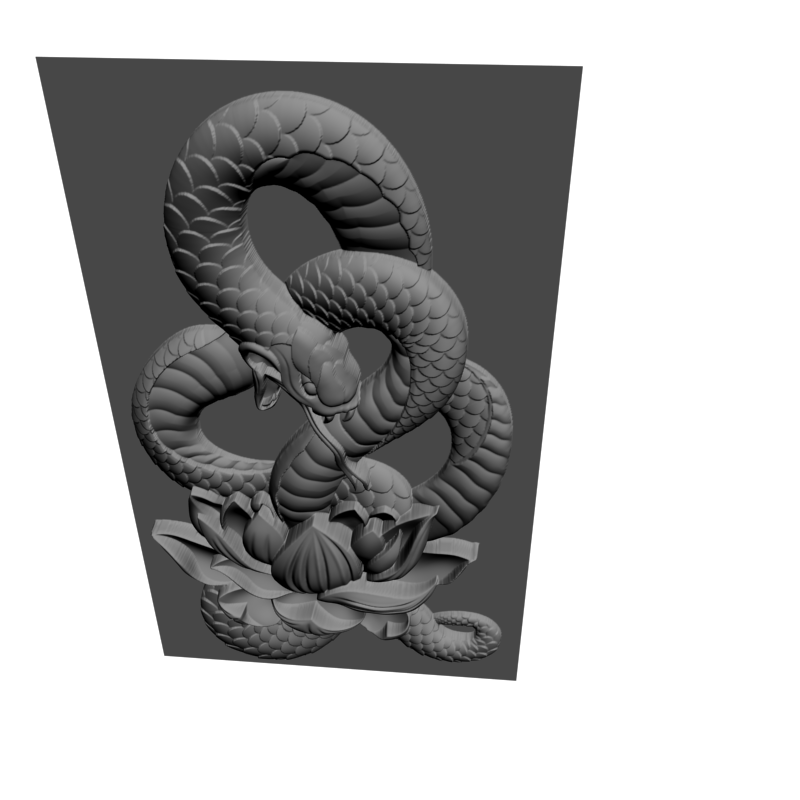 картинка Змеиный Лотос с фоном D12-643 3D-STL.COM