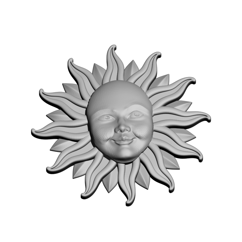 картинка Солнце с лицом L4-433 3D-STL.COM