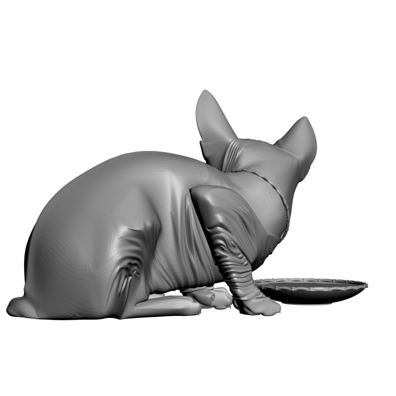 картинка Кошка с блюдцем F1-242 3D-STL.COM