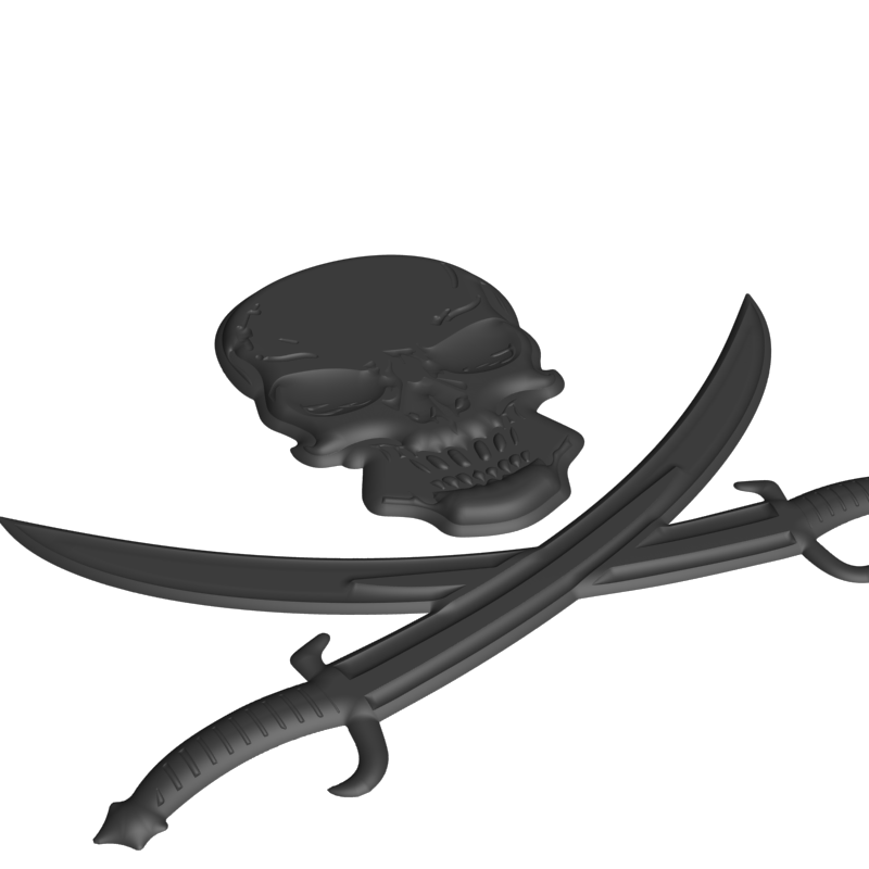 картинка Пиратский череп с ножами P4-394 3D-STL.COM