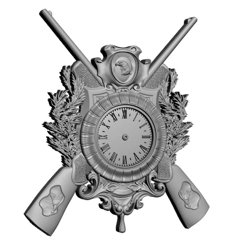 картинка Часы с ружьями P3-145 3D-STL.COM